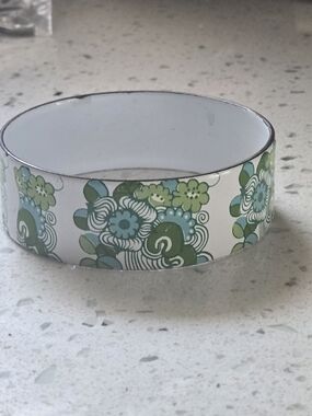 Vintage Retro Floral Enamel Bangle Bracelet